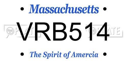 VRB514 Massachusetts License Plate