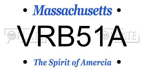 VRB51A Massachusetts License Plate