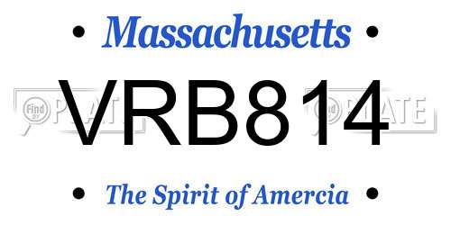 VRB814 Massachusetts License Plate