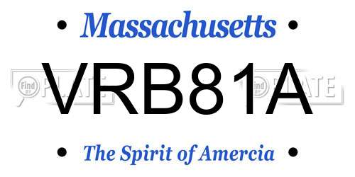 VRB81A Massachusetts License Plate