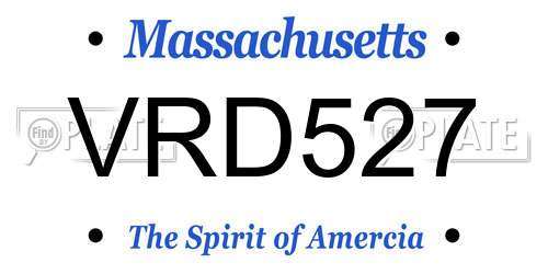 VRD527 Massachusetts License Plate