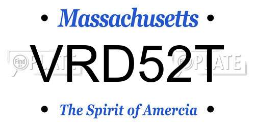 VRD52T Massachusetts License Plate