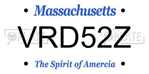 VRD52Z Massachusetts License Plate