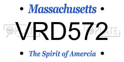 VRD572 Massachusetts License Plate