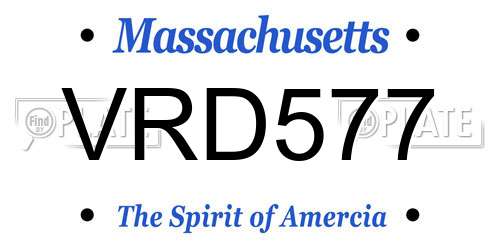 VRD577 Massachusetts License Plate