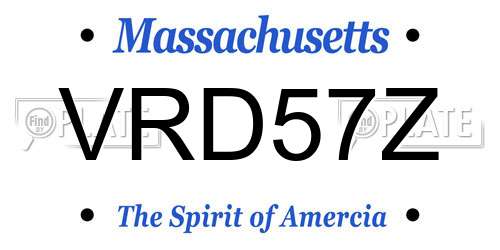 VRD57Z Massachusetts License Plate