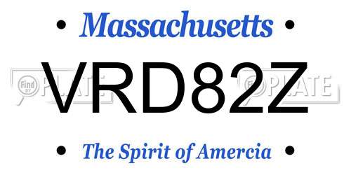 VRD82Z Massachusetts License Plate