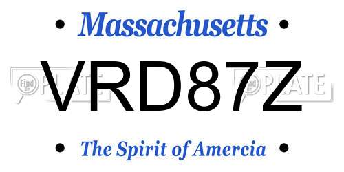 VRD87Z Massachusetts License Plate