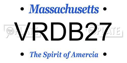 VRDB27 Massachusetts License Plate