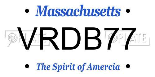 VRDB77 Massachusetts License Plate