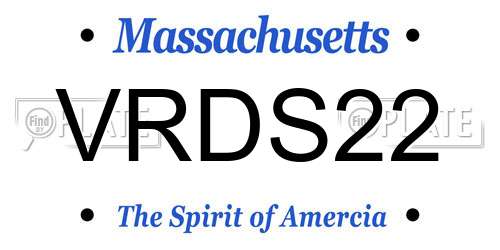 VRDS22 Massachusetts License Plate