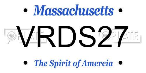 VRDS27 Massachusetts License Plate