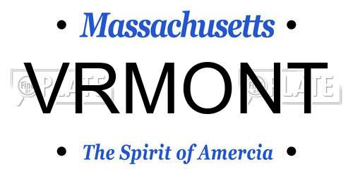 VRMONT Massachusetts License Plate
