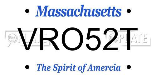 VRO52T Massachusetts License Plate