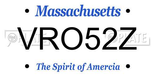 VRO52Z Massachusetts License Plate