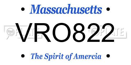 VRO822 Massachusetts License Plate