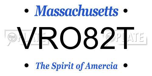 VRO82T Massachusetts License Plate