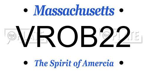 VROB22 Massachusetts License Plate