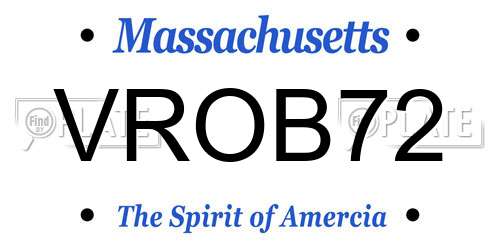 VROB72 Massachusetts License Plate