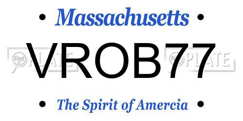 VROB77 Massachusetts License Plate