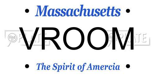 VROOM Massachusetts License Plate