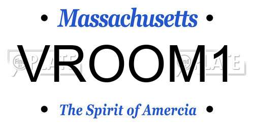 VROOM1 Massachusetts License Plate