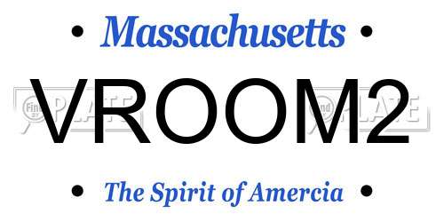 VROOM2 Massachusetts License Plate
