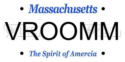VROOMM Massachusetts License Plate