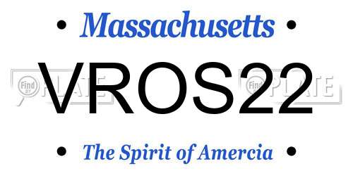 VROS22 Massachusetts License Plate