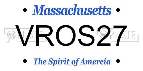 VROS27 Massachusetts License Plate