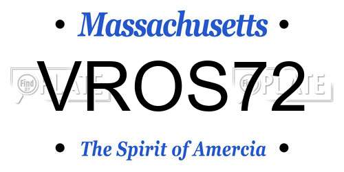 VROS72 Massachusetts License Plate