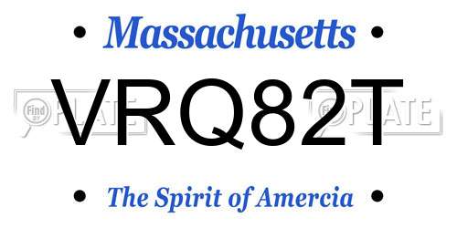 VRQ82T Massachusetts License Plate