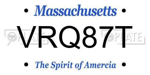 VRQ87T Massachusetts License Plate