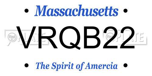 VRQB22 Massachusetts License Plate