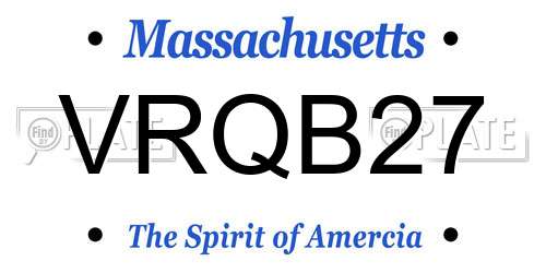 VRQB27 Massachusetts License Plate