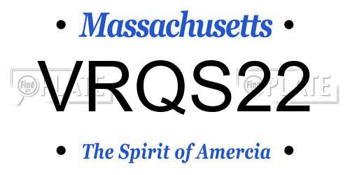 VRQS22 Massachusetts License Plate