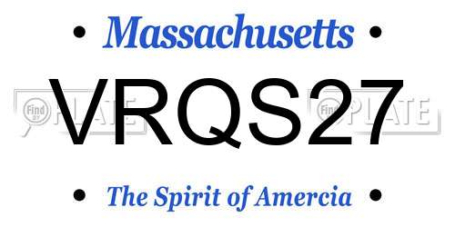 VRQS27 Massachusetts License Plate