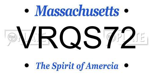 VRQS72 Massachusetts License Plate