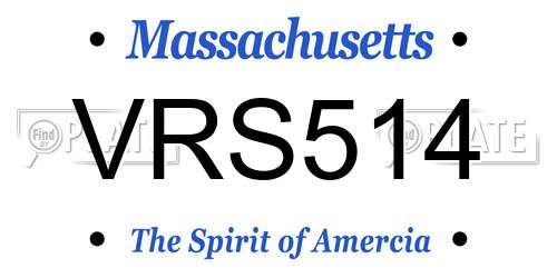 VRS514 Massachusetts License Plate