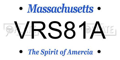 VRS81A Massachusetts License Plate