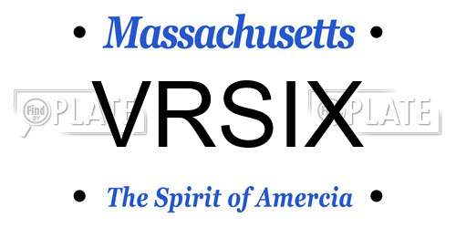 VRSIX Massachusetts License Plate