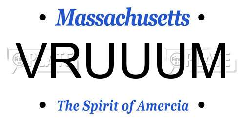 VRUUUM Massachusetts License Plate