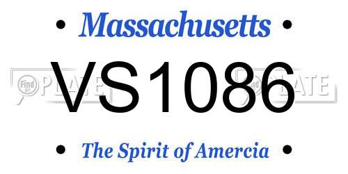 VS1086 Massachusetts License Plate