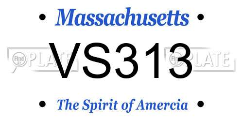 VS313 Massachusetts License Plate