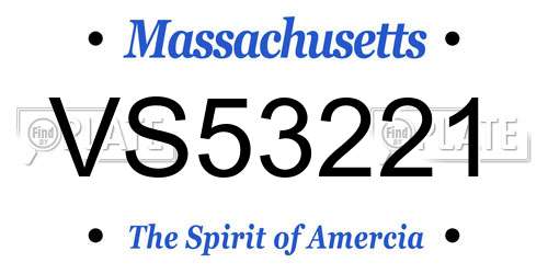 VS53221 Massachusetts License Plate