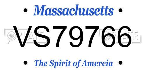 VS79766 Massachusetts License Plate