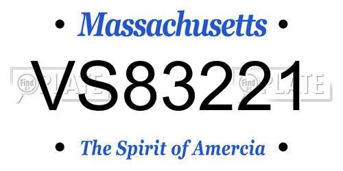 VS83221 Massachusetts License Plate