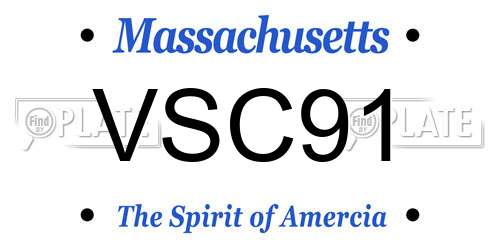 VSC91 Massachusetts License Plate