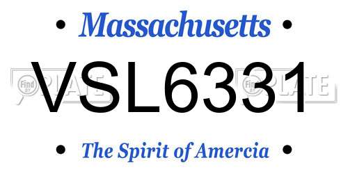 VSL6331 Massachusetts License Plate