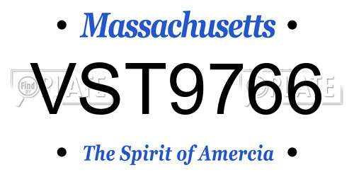 VST9766 Massachusetts License Plate